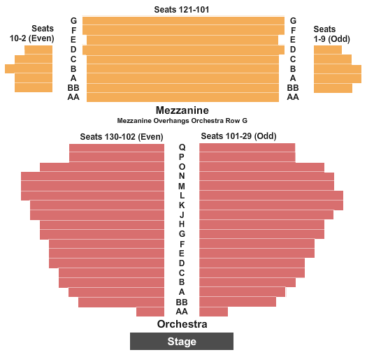 Samuel J. Friedman Theatre Bug Seating Chart